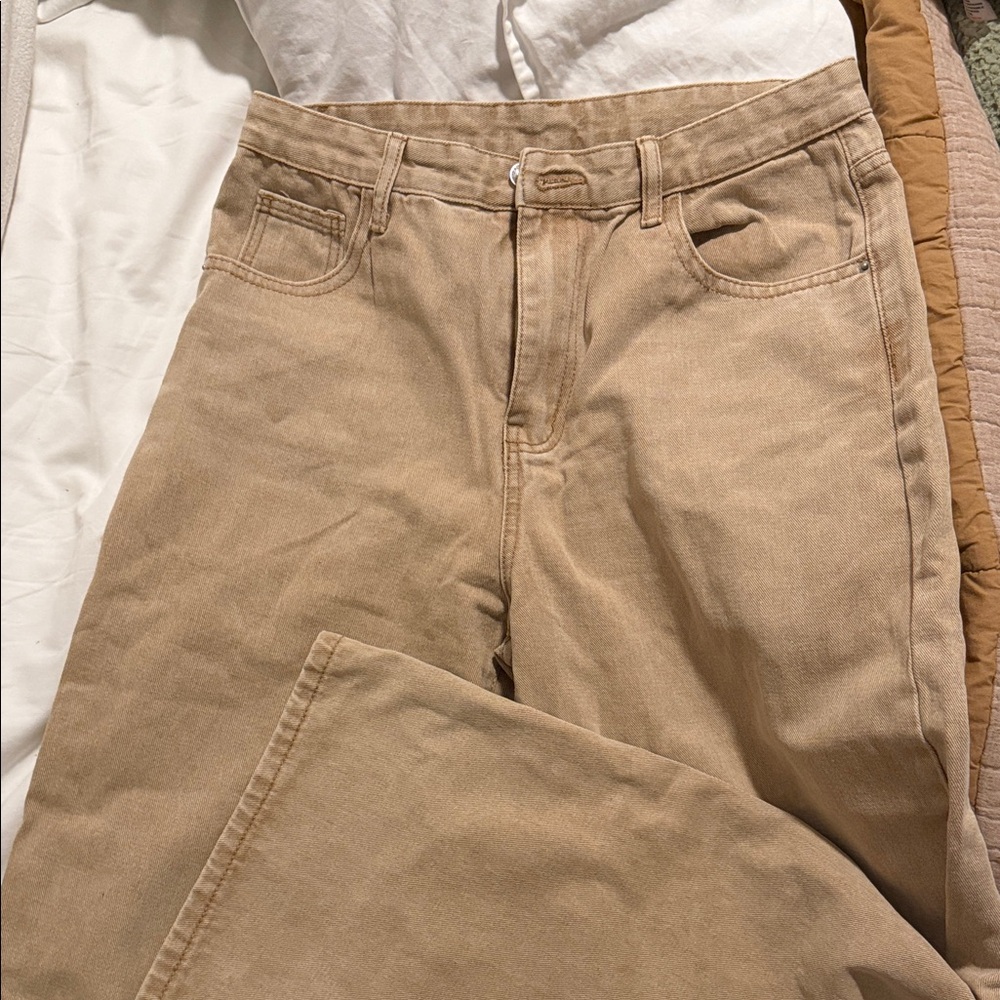 SHEIN Tan Wide Leg Pants